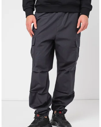 Pantaloni cargo relaxed fit, Negru