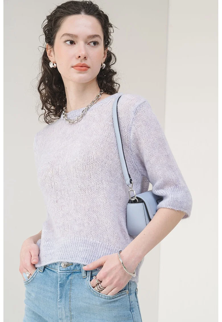 Pulover cu maneci medii Kristy, Lila