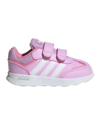 Pantofi sport de piele ecologica cu velcro Tensaur, Roz pastel