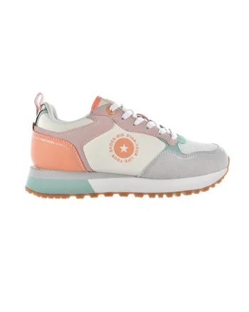 Pantofi sport cu model colorblock si garnituri din piele intoarsa ecologica, Gri cenusiu/Roz prafuit
