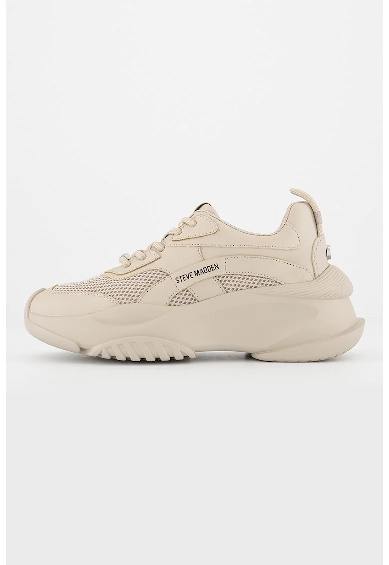 Pantofi sport cu insertii de plasa Belissimo, Grej