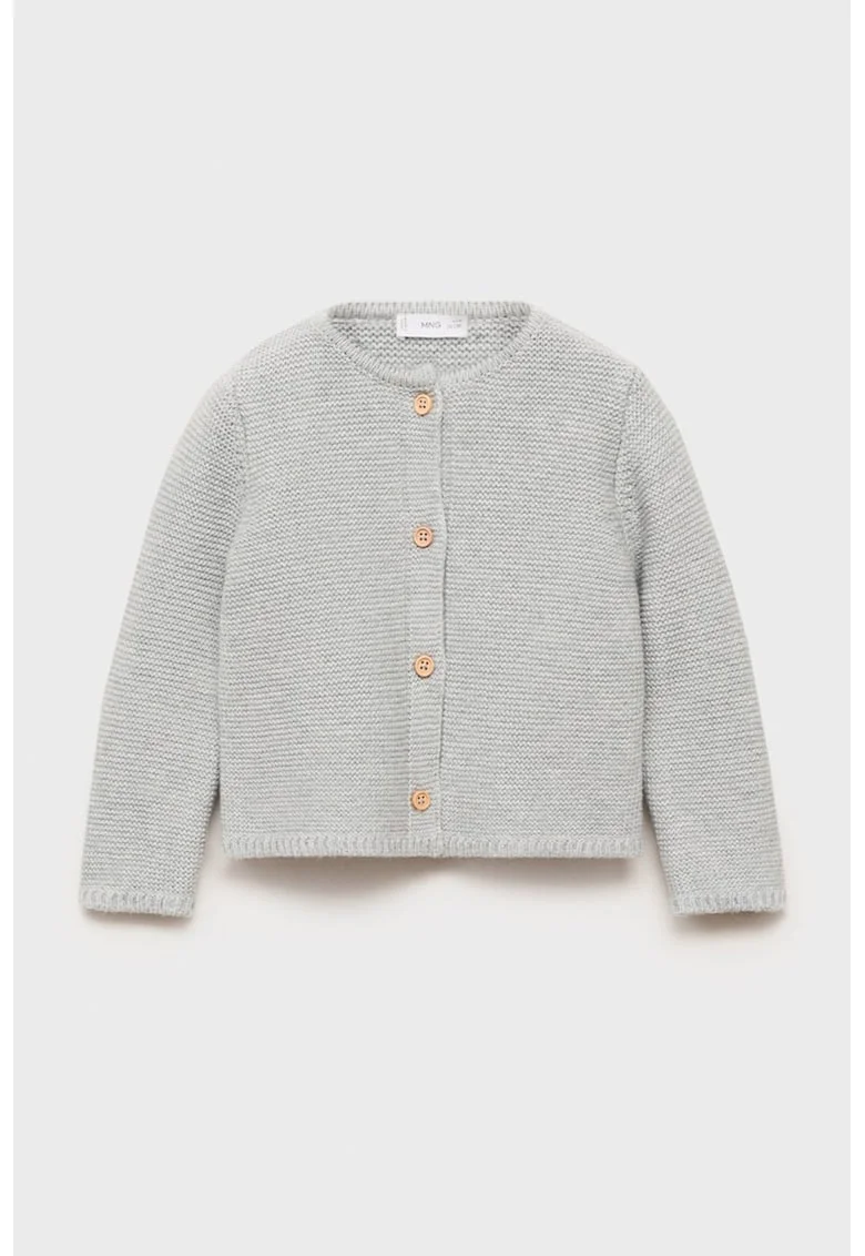Cardigan din amestec de bumbac, Gri deschis
