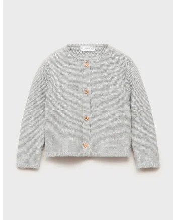 Cardigan din amestec de bumbac, Gri deschis