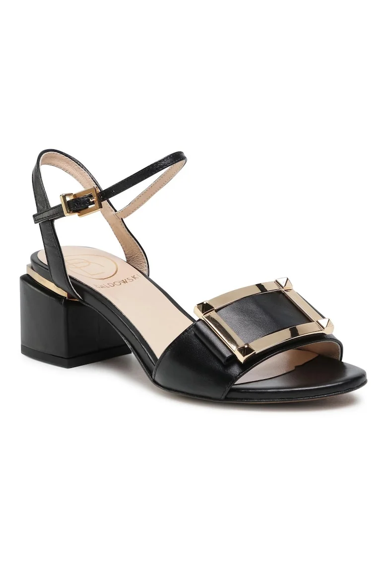 Sandale dama,  29456, Piele naturala, Negru