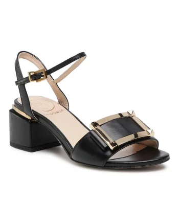 Sandale dama,  29456, Piele naturala, Negru