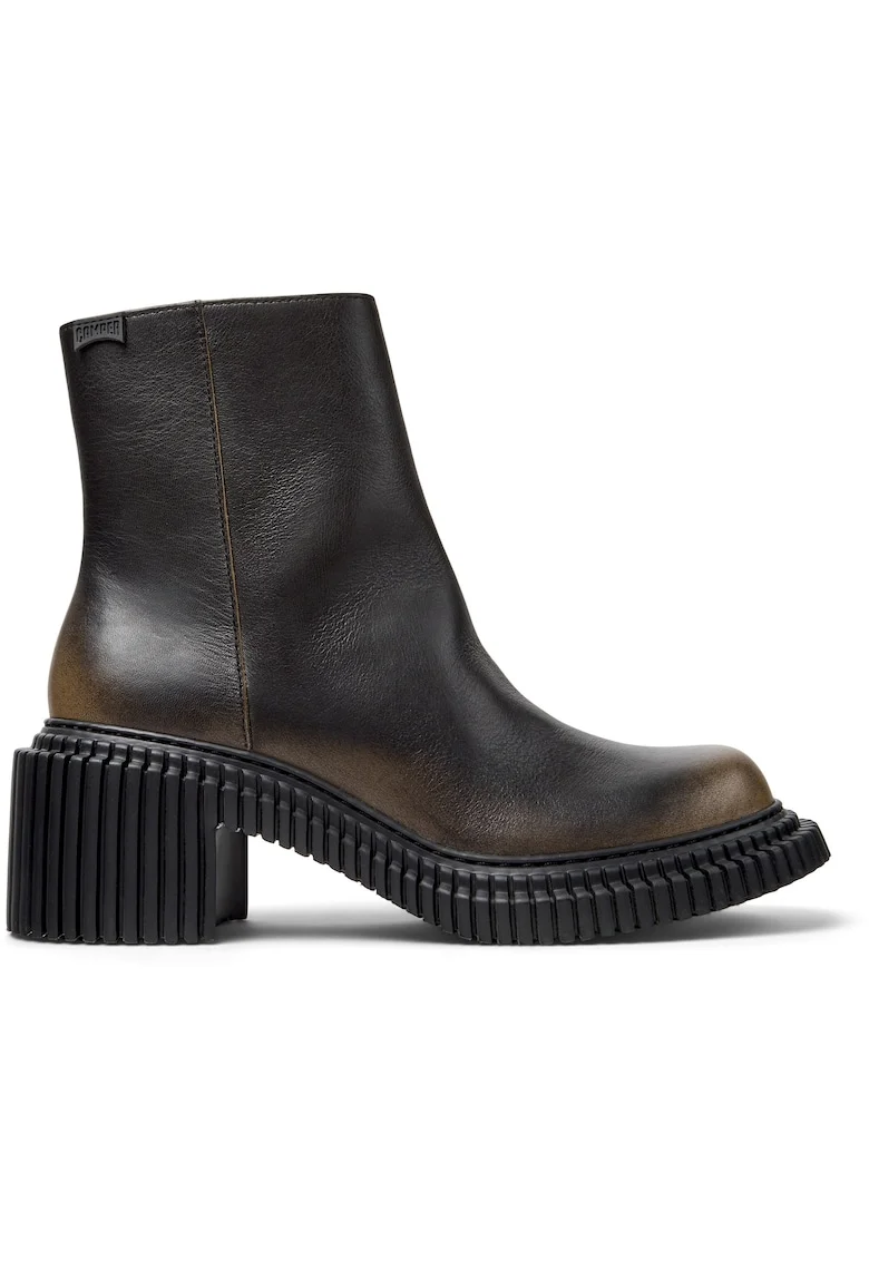 Ghete de piele Pix London, Negru/Maro