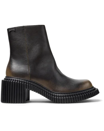Ghete de piele Pix London, Negru/Maro
