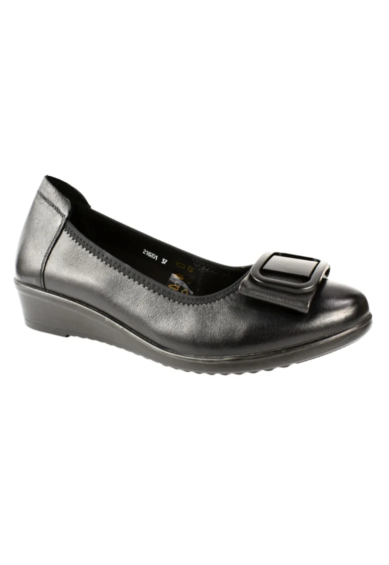 Pantofi casual, dama,  218201-01 negru, piele naturala, Negru
