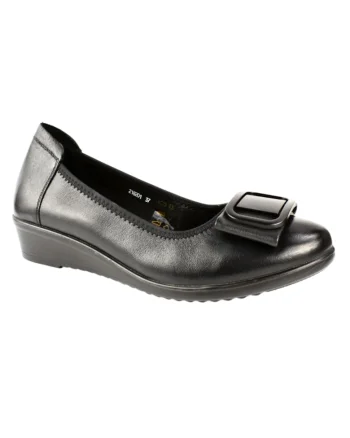 Pantofi casual, dama,  218201-01 negru, piele naturala, Negru
