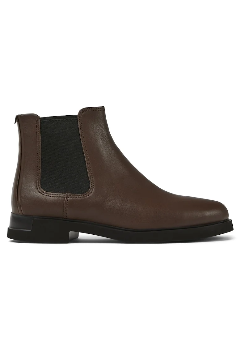Ghete Chelsea de piele Iman 895, Maro inchis