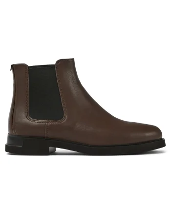 Ghete Chelsea de piele Iman 895, Maro inchis