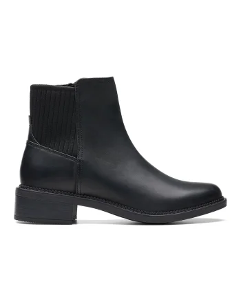Ghete Chelsea de piele Maye Palm, Negru