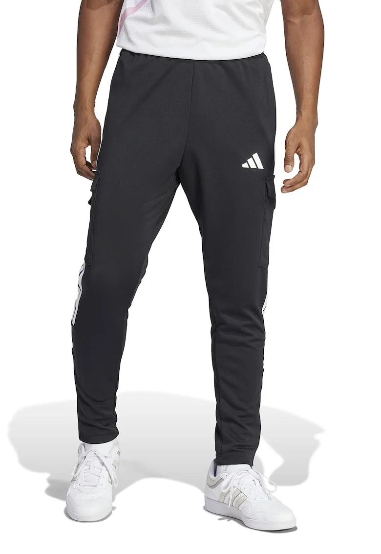 Pantaloni de trening jogger cu logo, Alb/Negru