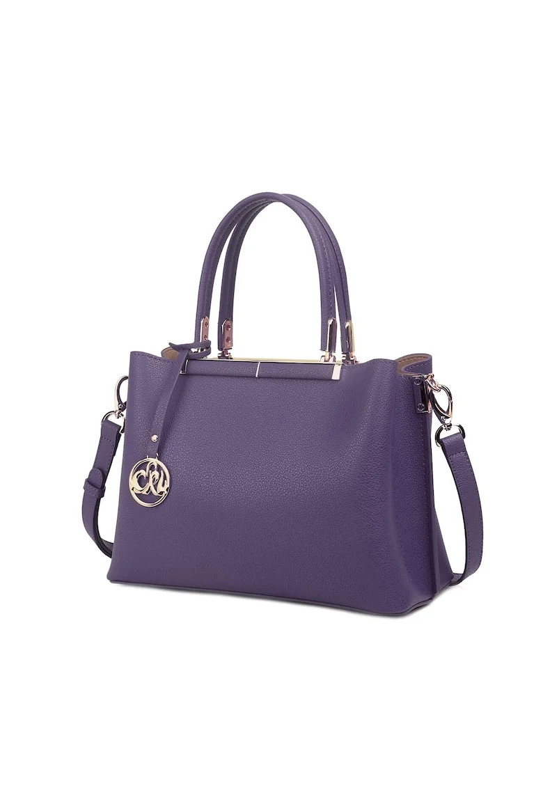 Geanta tote de piele cu bareta detasabila Olive, Mov