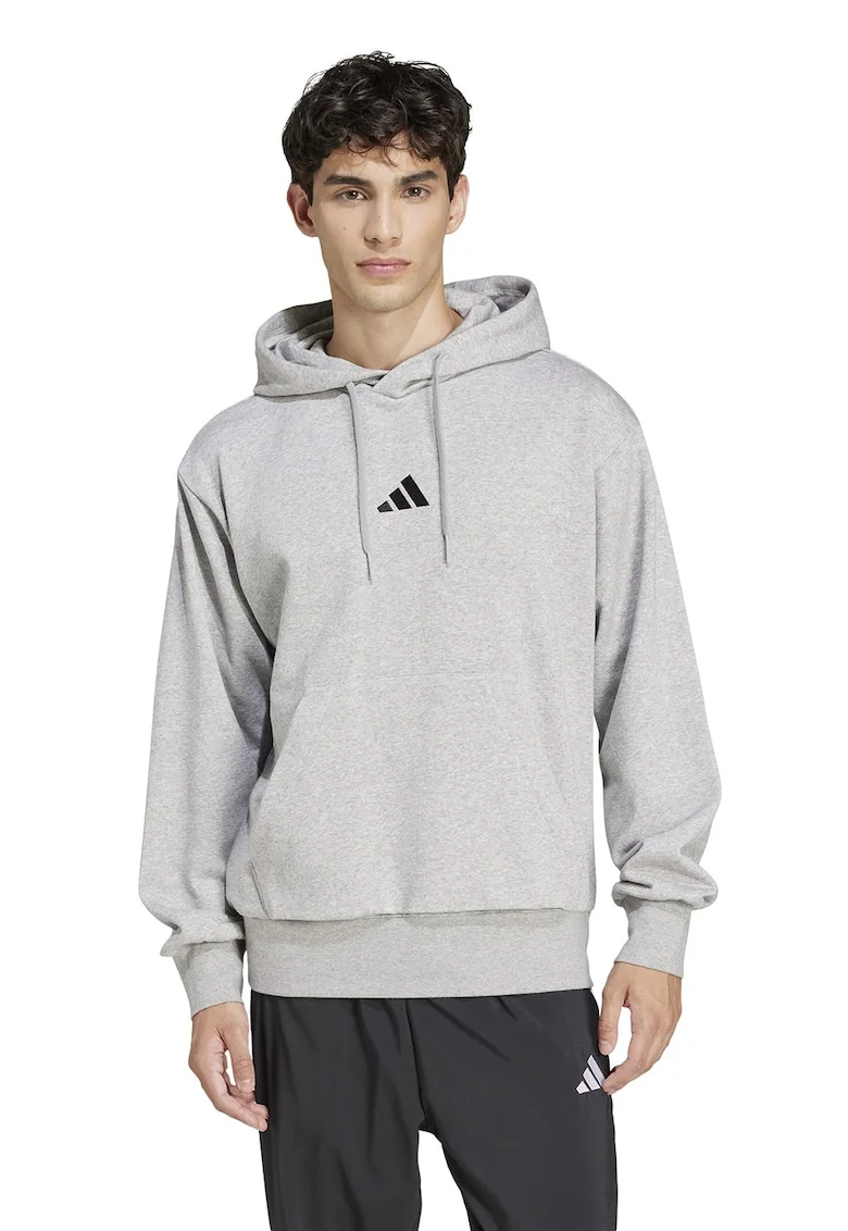 Hanorac regular fit cu buzunar kangaroo Feelcozy, Negru/Gri deschis