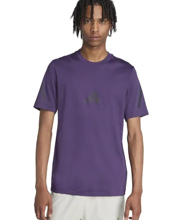Tricou de bumbac cu model monograma Z.N.E, Violet