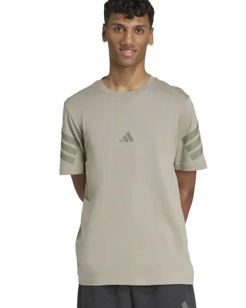 Tricou din bumbac cu 3 dungi Future Icons, Kaki