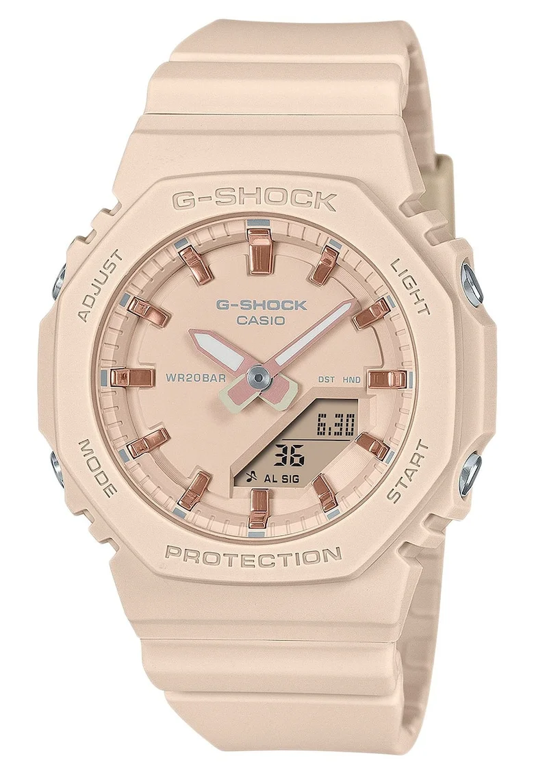 Ceas dama  GMA-P2100M-4AER G-SHOCK, roz, 40mm, mecanism quartz, curea cauciuc