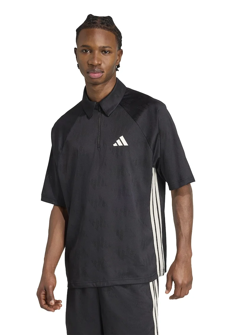 Tricou polo cu maneci raglan, Negru