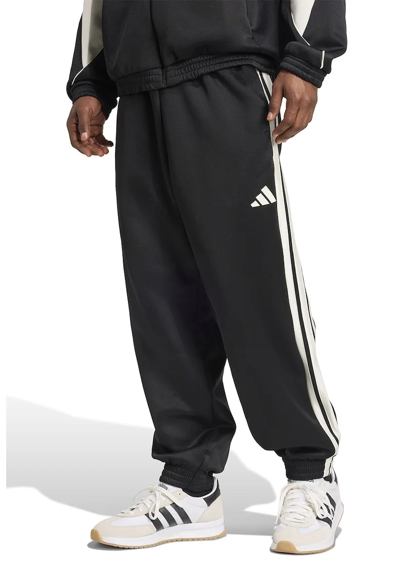 Pantaloni de trening cu logo si snur Stadium, Negru