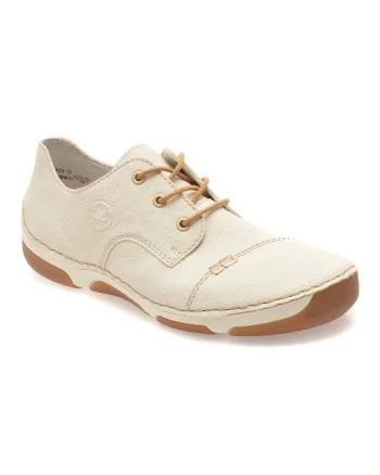 Pantofi RIEKER albi, 55920, din piele ecologica