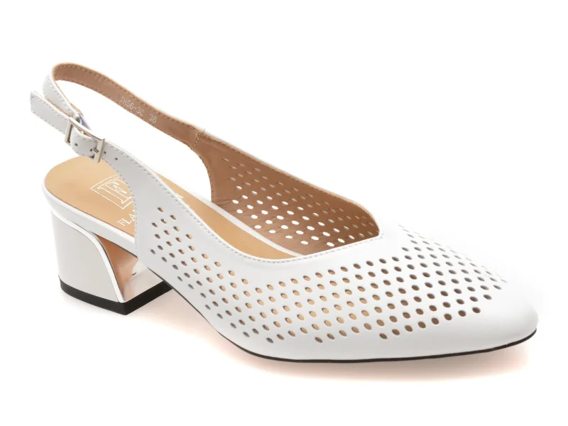 Pantofi eleganti FLAVIA PASSINI albi, JH56, din piele naturala