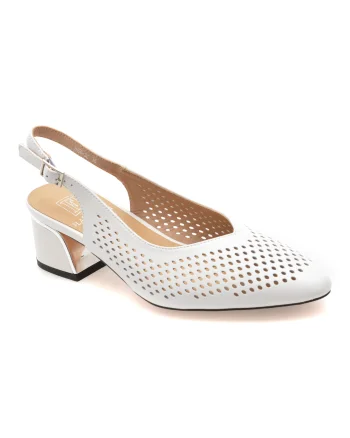 Pantofi eleganti FLAVIA PASSINI albi, JH56, din piele naturala