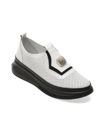 Pantofi IMAGE albi, 3831606, din piele naturala