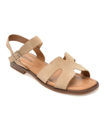 Sandale GRYXX bej, 1352C25, din piele intoarsa