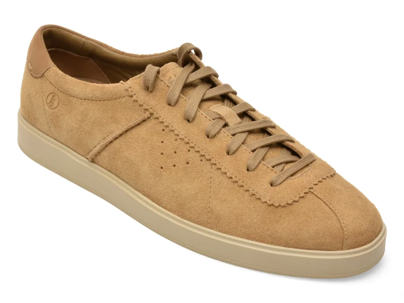Pantofi sport CLARKS gri, LOCKLAC, din piele intoarsa