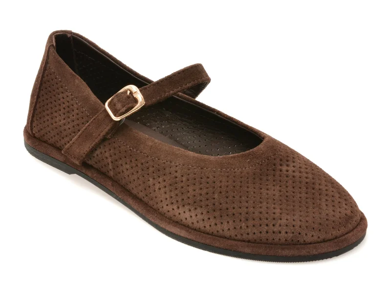Balerini EPICA maro, 2856301, din piele intoarsa