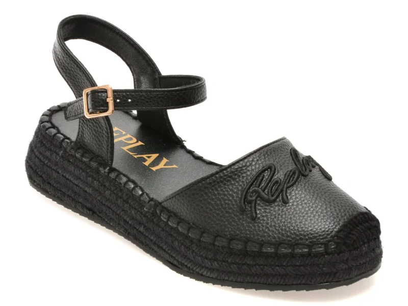 Pantofi REPLAY negri, WF6T05S, din piele ecologica