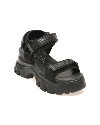 Sandale REPLAY negre, WSIS03S, din piele ecologica