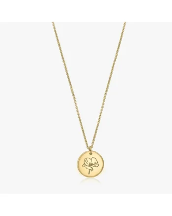 Colier din argint Birth Flower Golden - August Poppy