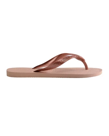 Papuci flip-flop cu aspect metalic Top, Roz prafuit