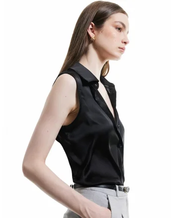 Camasa uni slim, Negru