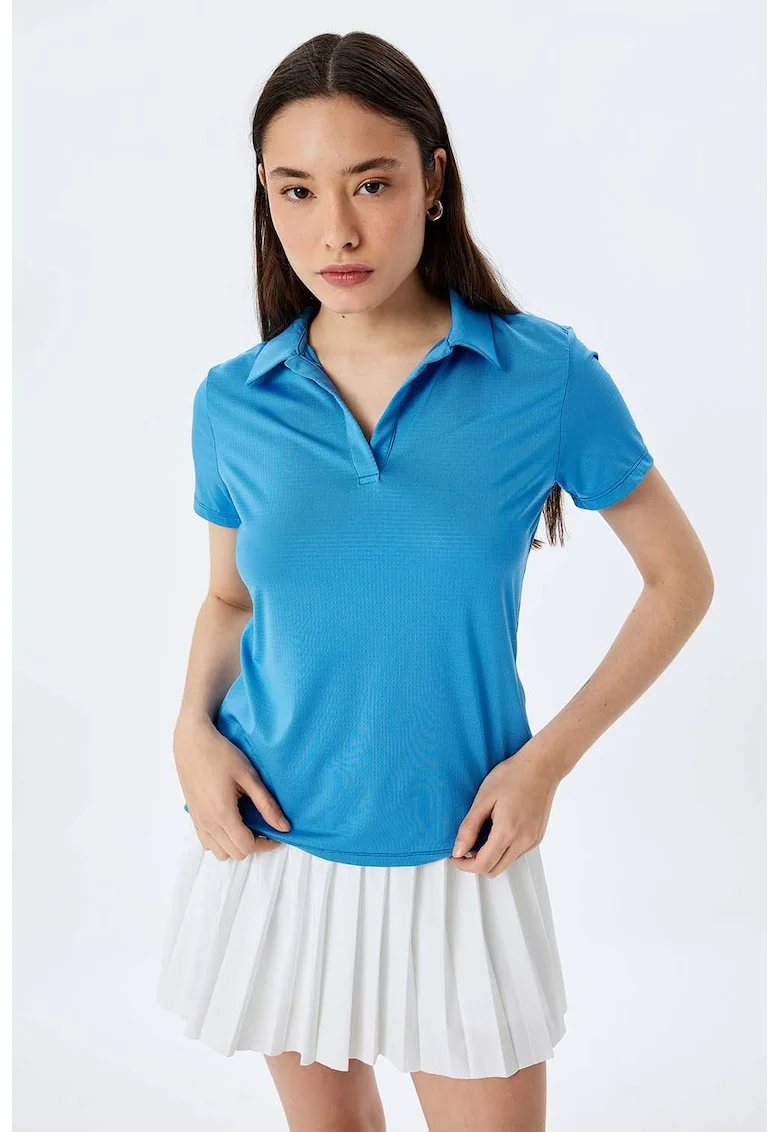 Tricou polo slim fit, Albastru