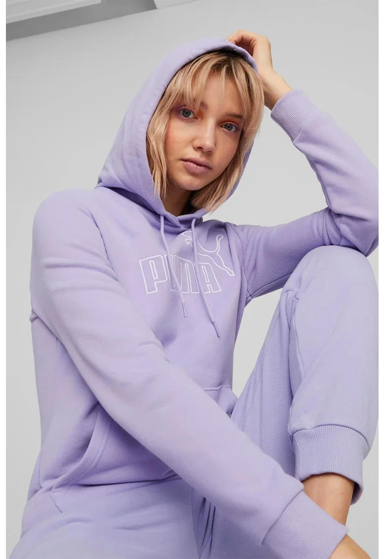 Hanorac cu logo brodat ESS Elevated, Lila