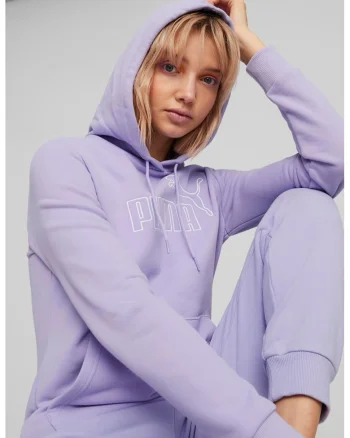 Hanorac cu logo brodat ESS Elevated, Lila