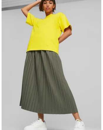 Fusta midi plisata SUNPŌ, Kaki
