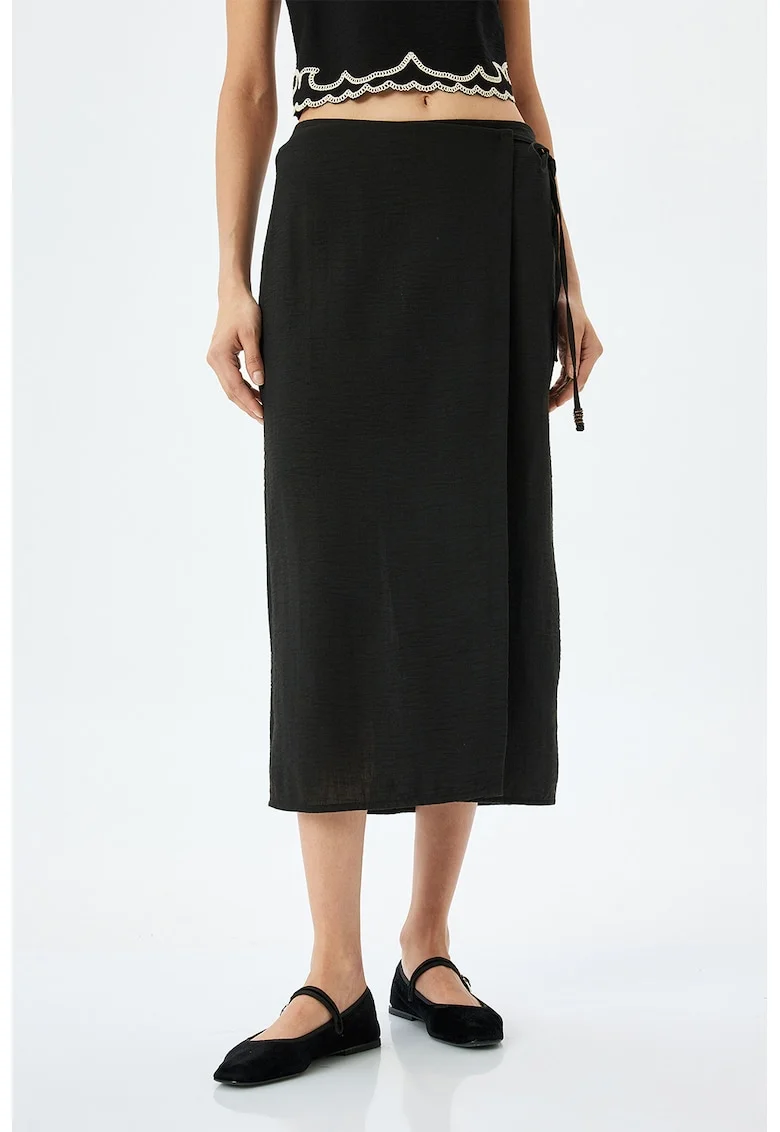 Fusta midi petrecuta, Negru