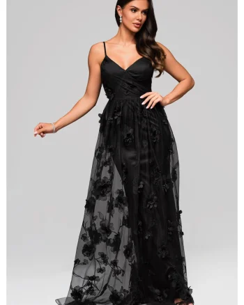 Rochie de seara Maxi LARICA LA-OM-DLR207, Negru