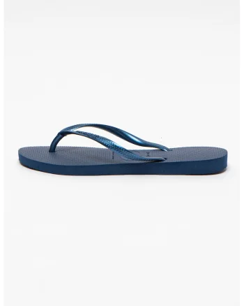 Papuci flip-flop cu logo in relief Slim, Bleumarin