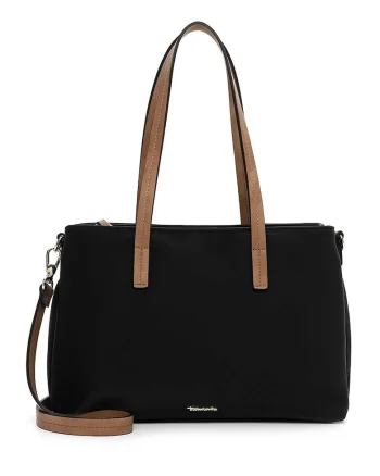 Geanta shopper din piele ecologica, Negru