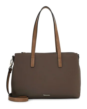 Geanta shopper din piele ecologica, Maro taupe