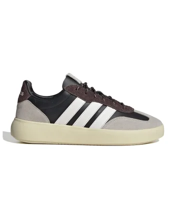 Pantofi sport de piele si piele intoarsa cu logo contrastant Barreda Decode, Alb/Negru