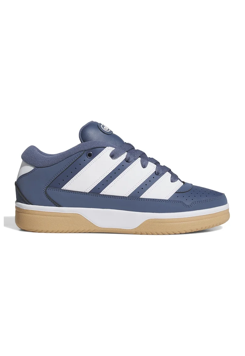 Pantofi sport din piele si piele ecologica Break Start 2000, Albastru inchis/Alb murdar