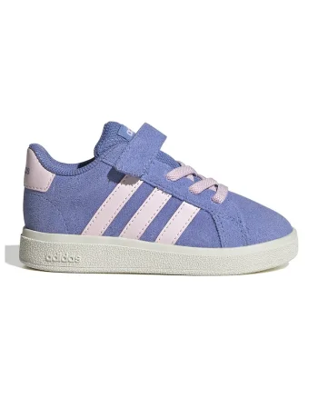 Pantofi sport Grand Court cu velcro, Albastru lavanda/Roz