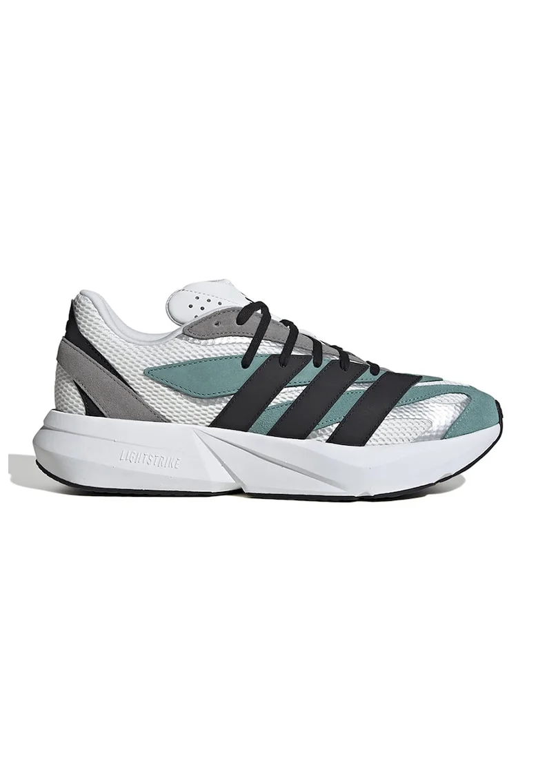 Pantofi sport Lightblaze cu insertii de piele intoarsa, Alb/Verde persan