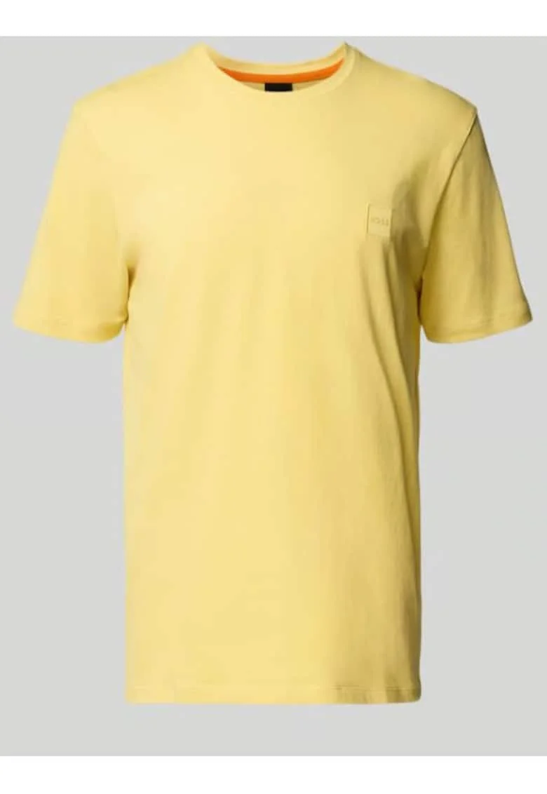 Tricou uni cu decolteu la baza gatului